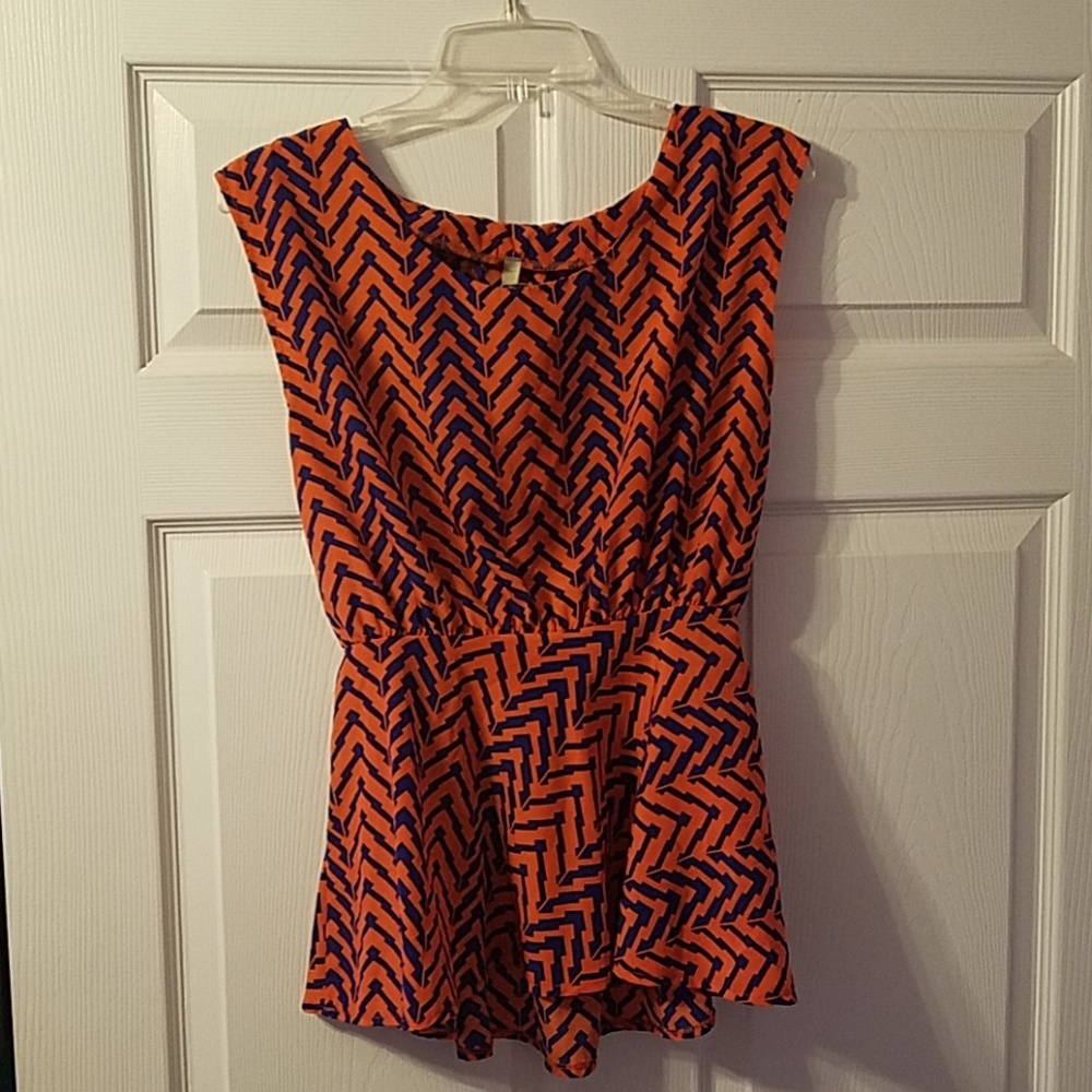 Orange and blue top